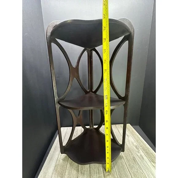 Vintage Mahogany Wood Wall Hanging Corner Shelf Home Decor 20 Tall